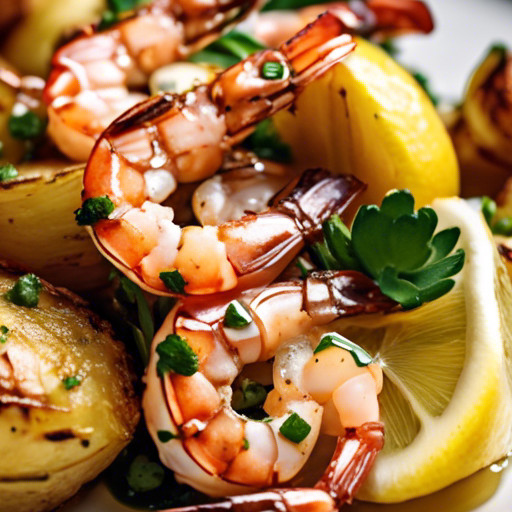 Homemade dish Shrimp with potatoes 94104